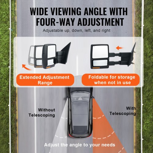 Towing Mirrors Left Right Pair Set for 20042014 Ford F150 Power Heated