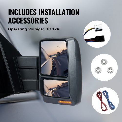 Towing Mirrors Left Right Pair Set for 20042014 Ford F150 Power Heated