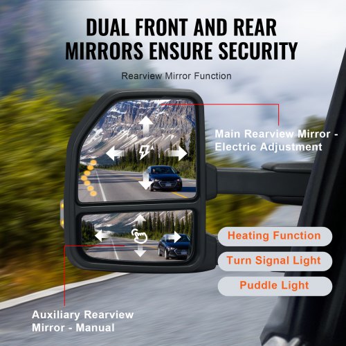 Towing Mirrors Left Right Pair Set For 20152018 Ford F150 Power Heated With