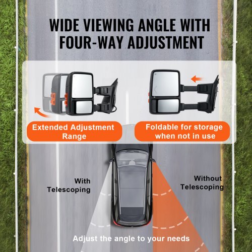Towing Mirrors Left Right Pair Set for 20082016 Ford F250 F350 F450