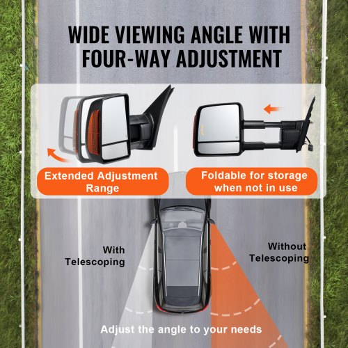 Towing Mirrors Left Right Pair Set for 20072016 Toyota Tundra Power