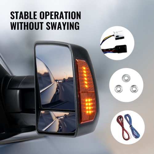 Towing Mirrors Left Right Pair Set for 20072016 Toyota Tundra Power
