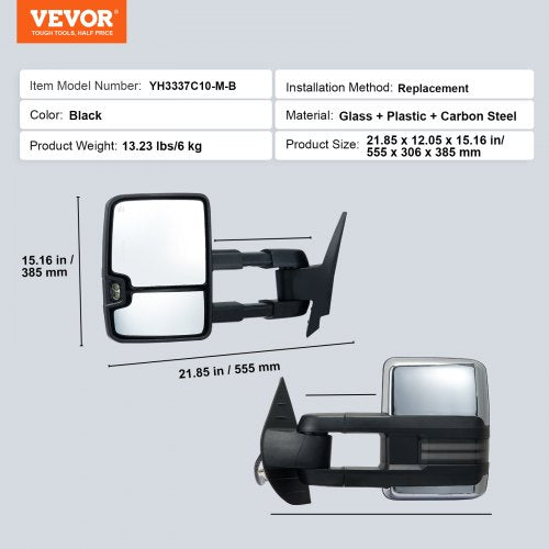 Towing Mirrors Left Right Pair Set for Chevrolet Silverado