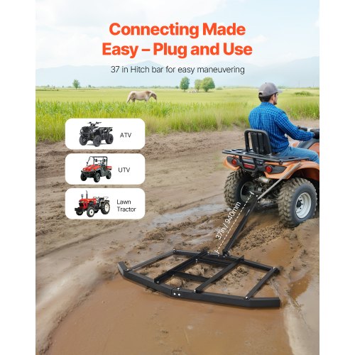 Drag Harrow 66 Width Tow Behind Drag Harrow Q235 Steel Driveway Grader