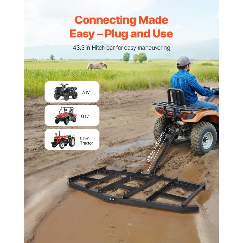 Drag Harrow 84 Width Tow Behind Drag Harrow Q235 Steel Driveway Grader