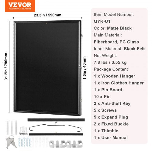 Jersey Display Frame Case 233 x 312 x 1.5 in Large Lockable Sport Jersey