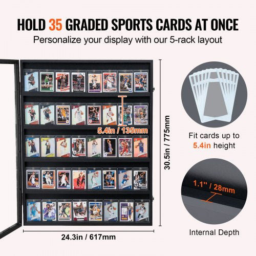 35 Graded Sports Card Display Case 243x305x21 in Baseball Card Display