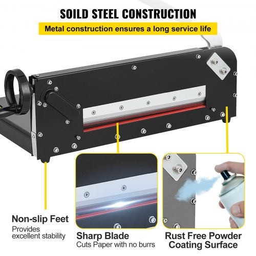 Paper Cutter 12Inch A4 Commercial Heavy Duty Paper Cutter 300 Sheets 45HRC