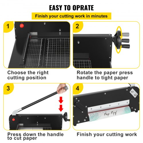 Paper Cutter 12Inch A4 Commercial Heavy Duty Paper Cutter 300 Sheets 45HRC