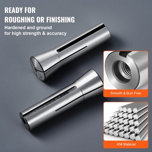 13 pcs Precision R8 Collet Set, 1/8'' - 7/8'', 45# Alloy Steel Mill Collet Chuck 0.0012"/30?m TIR with 13 Labeled Storage Boxes, for Milling Machine Drill Presses Boring Machine Machining Center