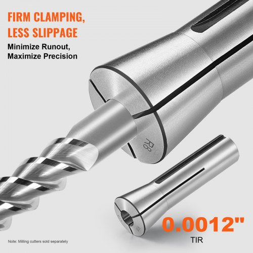 13 pcs Precision R8 Collet Set, 1/8'' - 7/8'', 45# Alloy Steel Mill Collet Chuck 0.0012"/30?m TIR with 13 Labeled Storage Boxes, for Milling Machine Drill Presses Boring Machine Machining Center