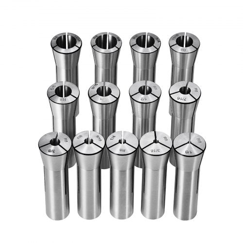 13 pcs Precision R8 Collet Set, 1/8'' - 7/8'', 45# Alloy Steel Mill Collet Chuck 0.0012"/30?m TIR with 13 Labeled Storage Boxes, for Milling Machine Drill Presses Boring Machine Machining Center
