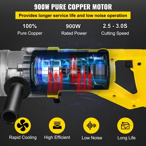 Electric Rebar Cutter 900W Portable Electric Hydraulic Rebar Cutter