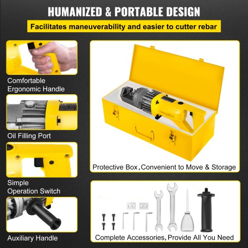 Electric Rebar Cutter 900W Portable Electric Hydraulic Rebar Cutter