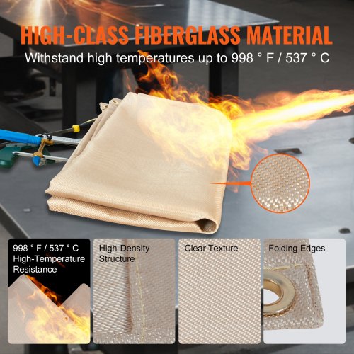 Welding Blanket 2 Packs 4FT x 6FT Heat Treated Welding Blanket Up To 998°F