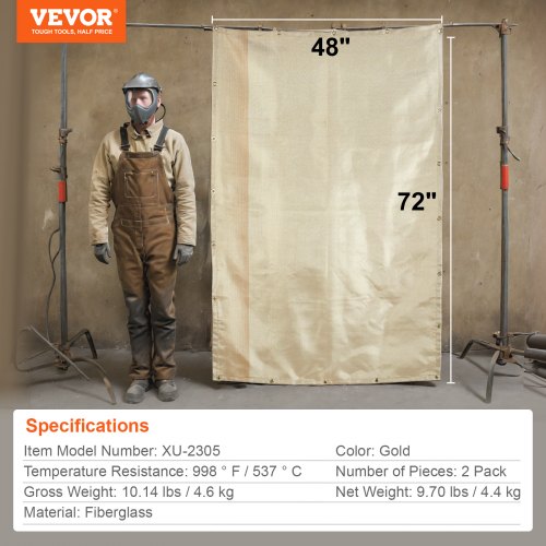 Welding Blanket 2 Packs 4FT x 6FT Heat Treated Welding Blanket Up To 998°F