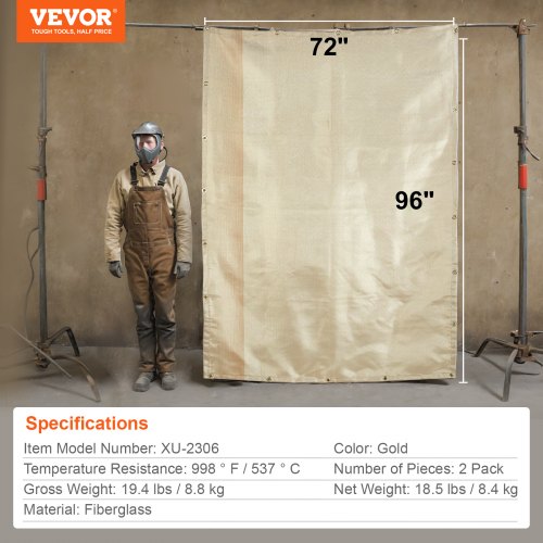 Welding Blanket 2 Pack 6FT x 8FT Heat Treated Welding Blanket Up To 998°F