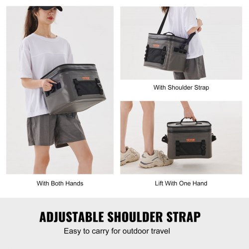Soft Cooler Bag 24 Cans Soft Sided Cooler Bag Leakproof with Zipper
