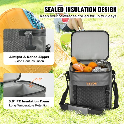 Soft Cooler Bag 30 Cans Soft Sided Cooler Bag Leakproof with Zipper