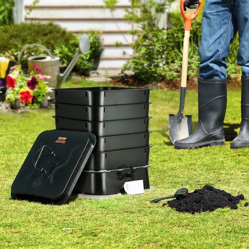 5Tray Worm Composter 50 L Worm Compost Bin Outdoor and Indoor Sustainable
