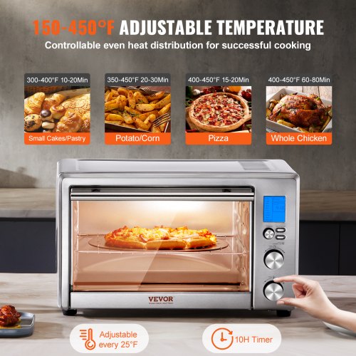 Countertop Convection Oven 28L Toaster Baker 10IN1 1800W for Home Use