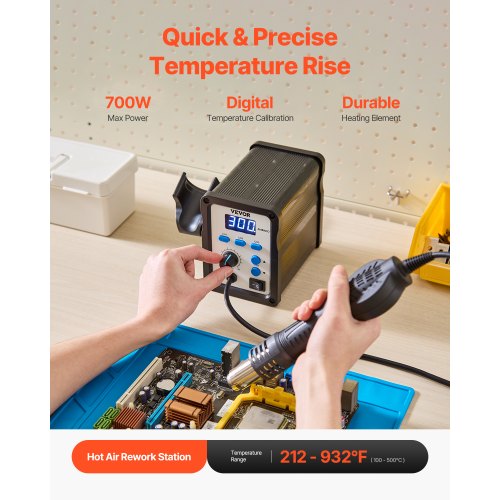 Hot Air Rework Station 700W Digital Display SMD Rework Station 212932