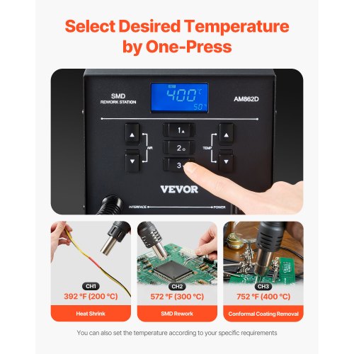 Hot Air Rework Station 1000W Digital SMD Rework Station 212896 Hot Air