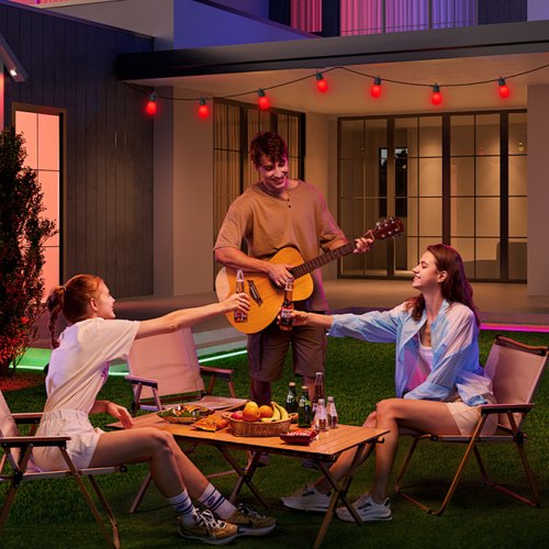 RGB Outdoor String Lights 100FT Outside Patio Lights with APP Control 30