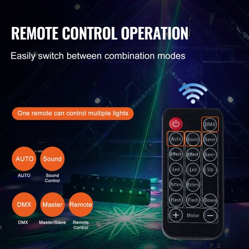 Stage Lights 4 in 1 RGB Party Lights LED Pattern Strobe Light Mixed