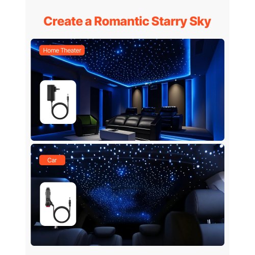 Starlight Headliner Kit 900 pcs 003 in 9.8 ft 20W Twinkle Fiber Optic