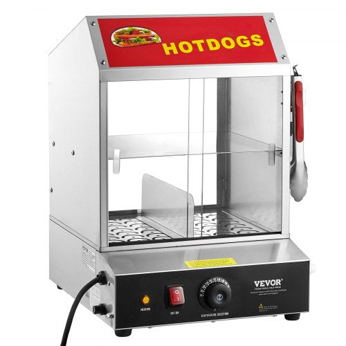 Commercial Hot Dog Steamer 2Tier Electric Bun Warmer 285QT Slide Doors  27L
