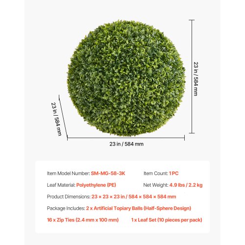 Artificial Topiary Ball 23 inch Faux Boxwood Plant Balls Fake Silk Tree