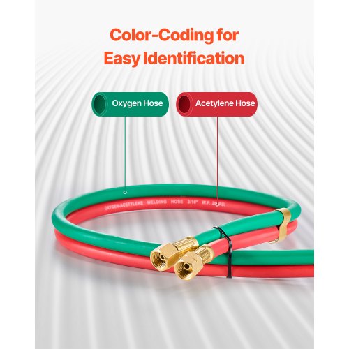 Oxygen Acetylene Hose 14Inch x 25FT Oxy Acetylene Hose with 91618