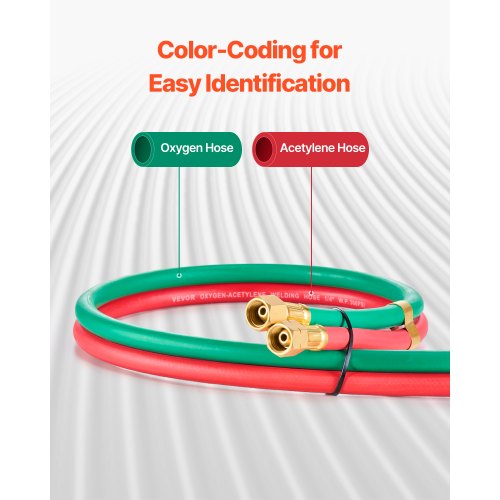 Oxygen Acetylene Hose 14Inch x 50FT Oxy Acetylene Hose with 91618
