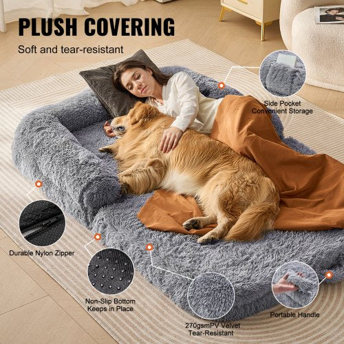 Human Dog Bed 72 x48x10 Giant Human Dog Bed for Adults and Pets Human