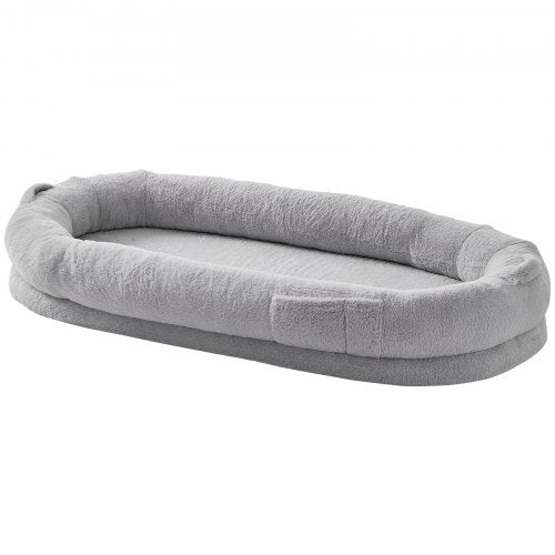 Human Dog Bed 68x35x10in Large Human Size Dog Bed Washable Faux Rabbit Fur – 3L