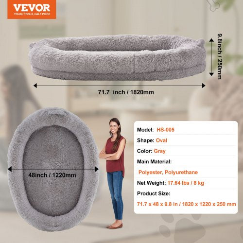 Human Dog Bed 72 x48x10 Giant Human Dog Bed for Adult Human Size Dog