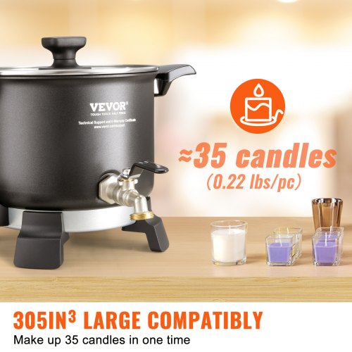 5 Liter Wax Melter for Candle Making Large Electric Wax Melting Pot Easy