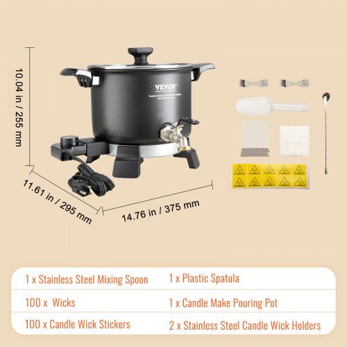 5 Liter Wax Melter for Candle Making Large Electric Wax Melting Pot Easy