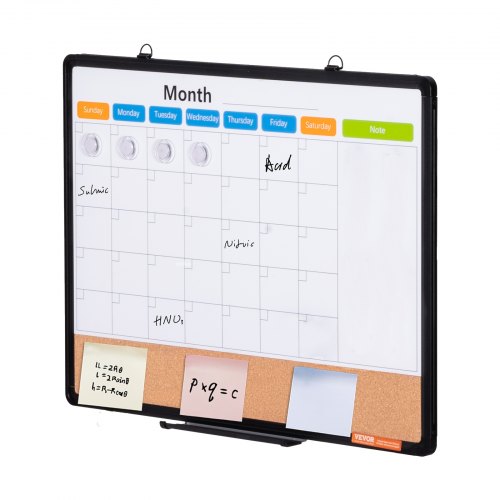 24x 18 Monthly Calendar Whiteboard Cork Board Combo with Aluminum Frame
