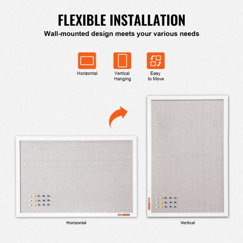 30x20 White Cork Board with Linen Surface  Stylish WallMounted Bulletin