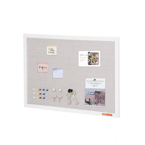 30x20 White Cork Board with Linen Surface  Stylish WallMounted Bulletin