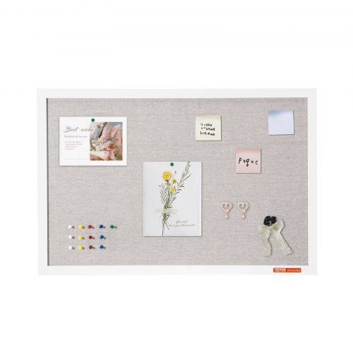 30x20 White Cork Board with Linen Surface  Stylish WallMounted Bulletin