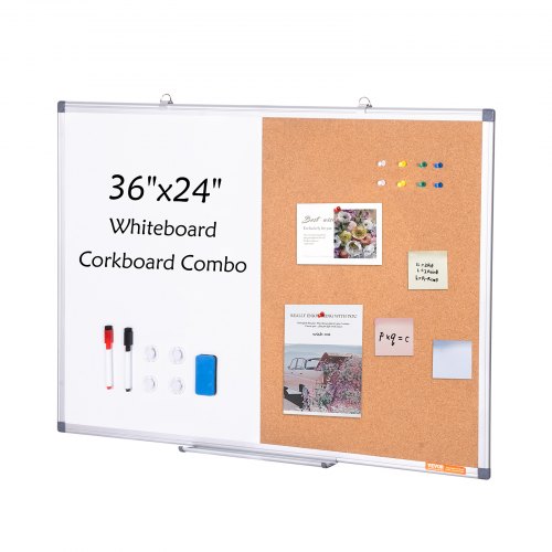 36x 24 Whiteboard Cork Board Combo with Aluminum Frame  2in1 Magnetic