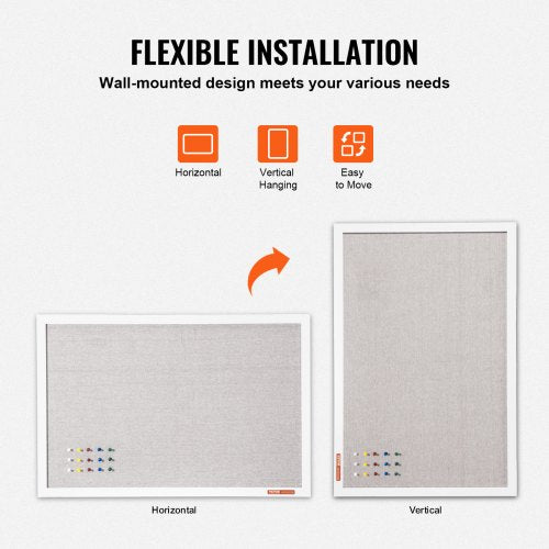 36x24 White Cork Board with Linen Surface – Stylish WallMounted Bulletin