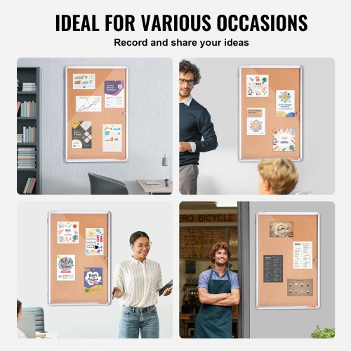36x24 Enclosed Cork Board with Aluminum Frame – Lockable Bulletin Board