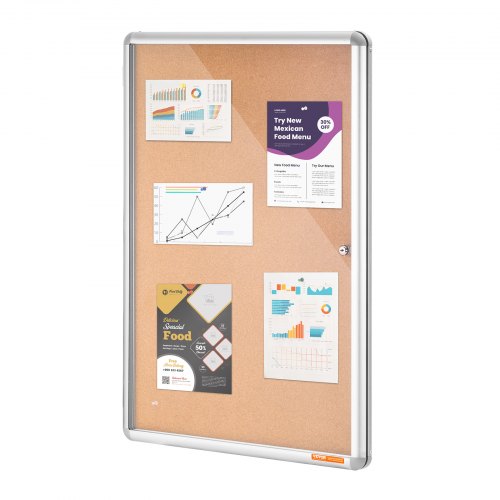 36x24 Enclosed Cork Board with Aluminum Frame – Lockable Bulletin Board