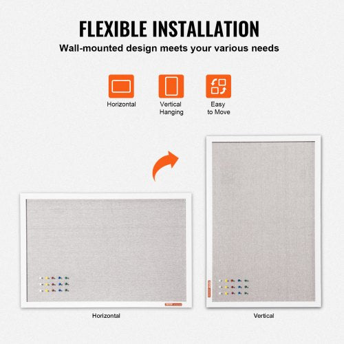 48x36 White Cork Board with Linen Surface WallMounted Bulletin Board  824 MM