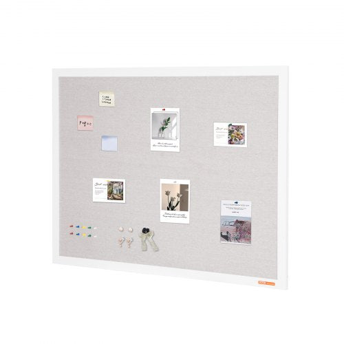 48x36 White Cork Board with Linen Surface WallMounted Bulletin Board  824 MM