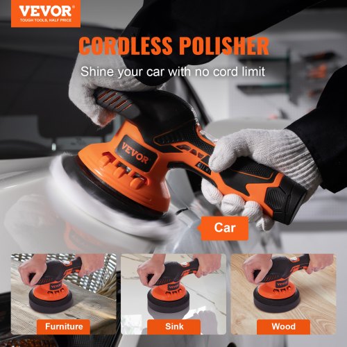 Cordless Buffer Polisher with 2PCS 12V 40Ah Lithium Batteries 6inch